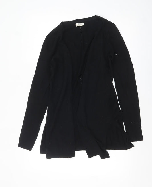 Fat Face Women's Black Cotton Long Sleeve Open Cardigan Size 8