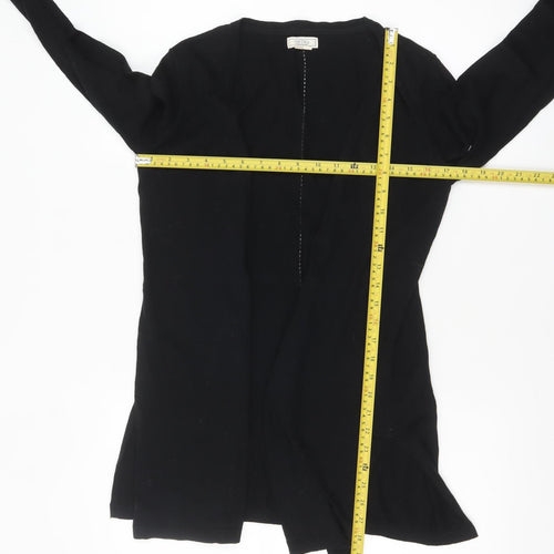 Fat Face Women's Black Cotton Long Sleeve Open Cardigan Size 8