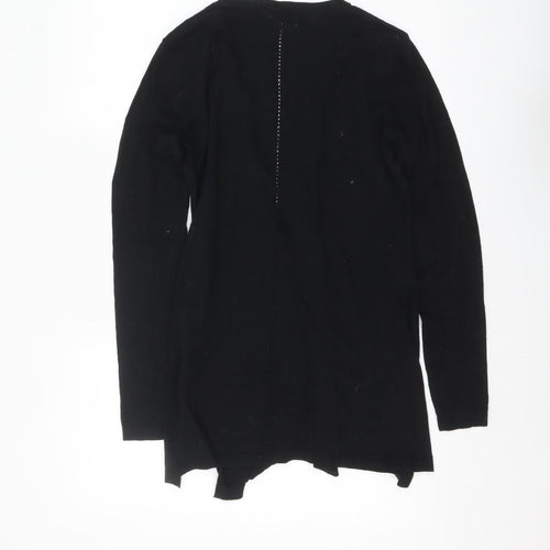 Fat Face Women's Black Cotton Long Sleeve Open Cardigan Size 8