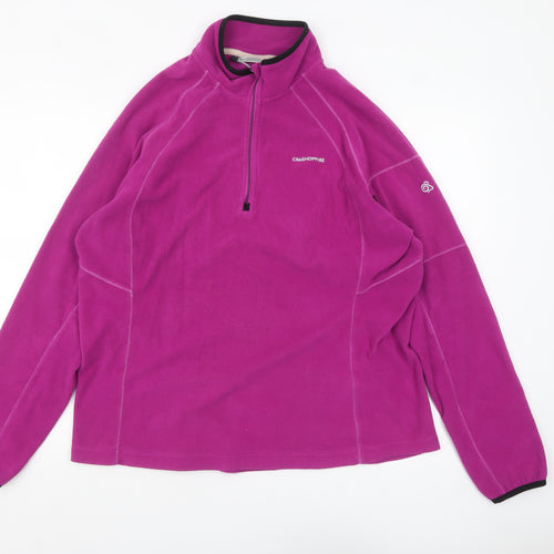Craghoppers Women’s Pink Fleece Pullover UK 20 1/2 Zip Sweatshirt