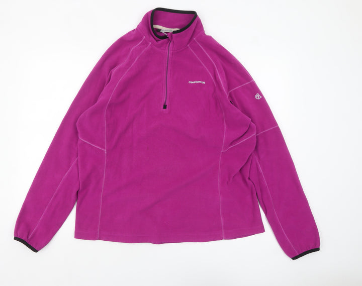 Craghoppers Women’s Pink Fleece Pullover UK 20 1/2 Zip Sweatshirt