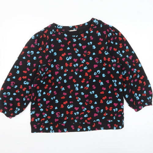 Hush Womens Black Multicoloured Heart Print Pullover Sweatshirt M