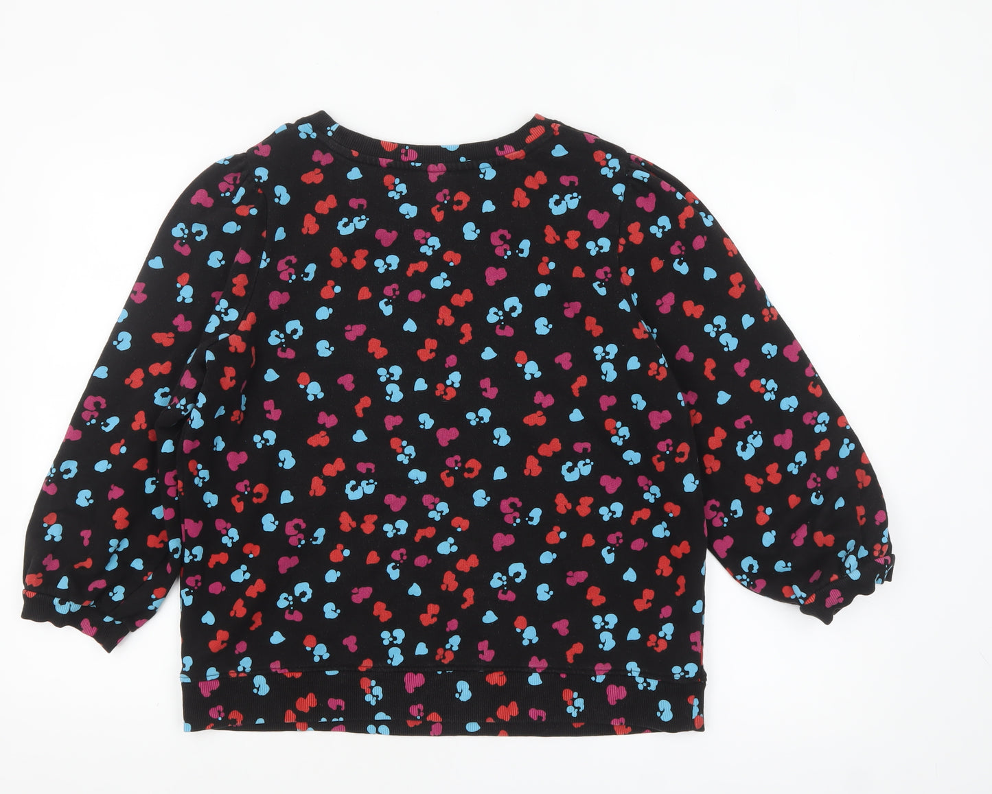 Hush Womens Black Multicoloured Heart Print Pullover Sweatshirt M