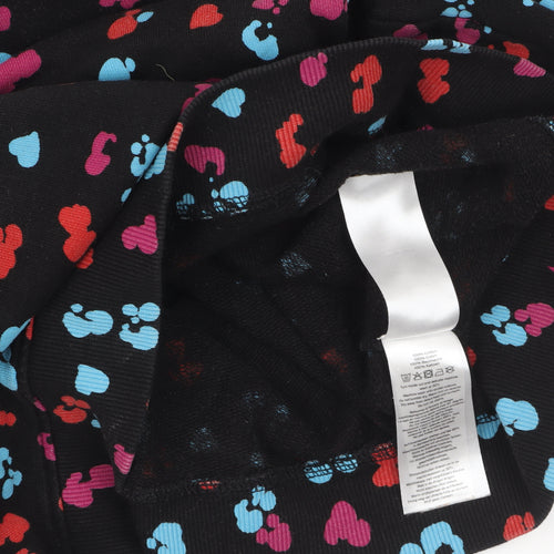Hush Womens Black Multicoloured Heart Print Pullover Sweatshirt M
