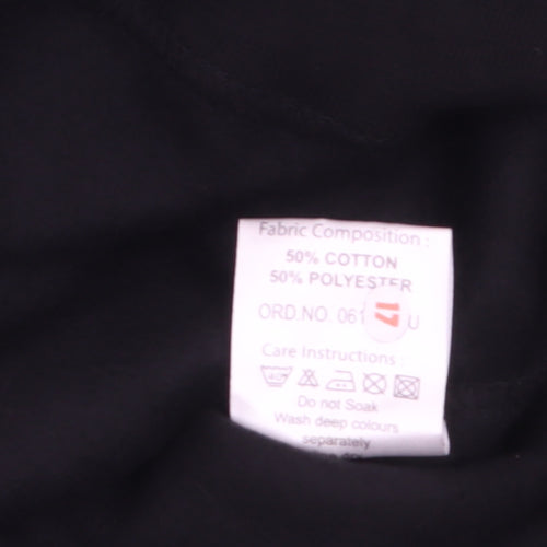 Fastrack Men's Black Crew Neck Embroidered Logo Sweatshirt M
