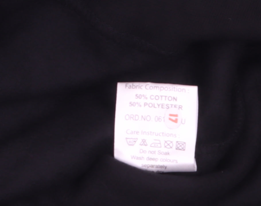 Fastrack Men's Black Crew Neck Embroidered Logo Sweatshirt M