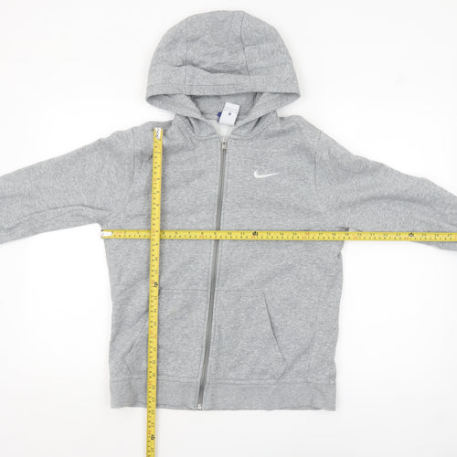 Nike Boys Grey Full Zip Hoodie XL 13-15 Years Cotton Blend Casual