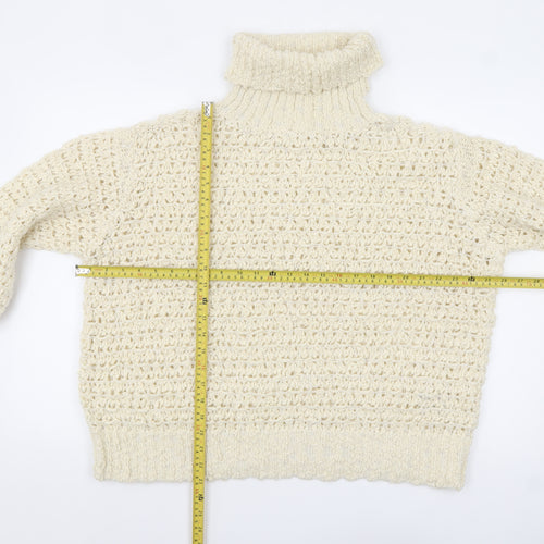 Marks and Spencer Women’s Ivory Roll Neck Chunky Knit Jumper L