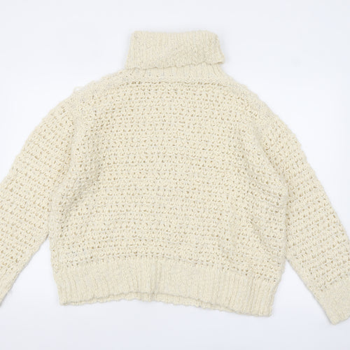 Marks and Spencer Women’s Ivory Roll Neck Chunky Knit Jumper L
