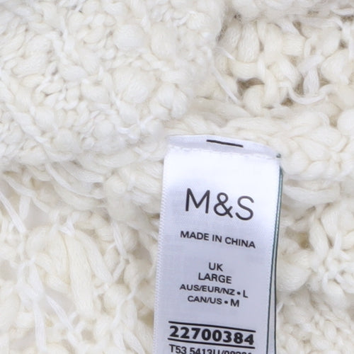 Marks and Spencer Women’s Ivory Roll Neck Chunky Knit Jumper L