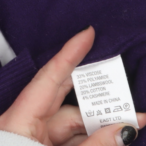 EAST Women's Purple Beaded Knit Pullover Jumper M