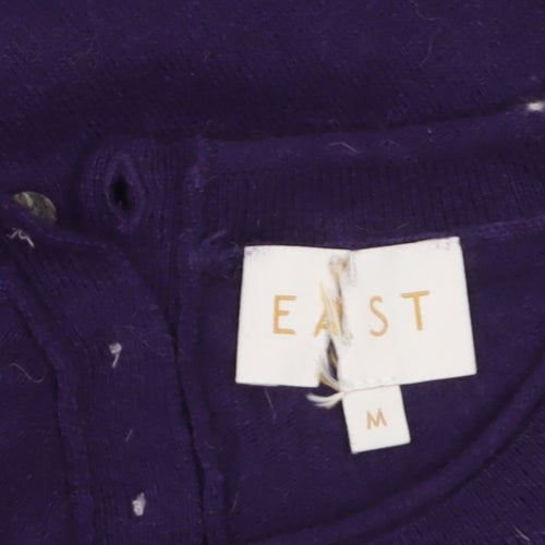 EAST Women's Purple Beaded Knit Pullover Jumper M
