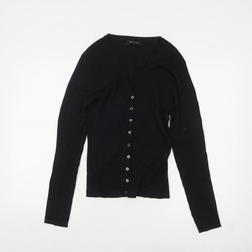 Sand Women's Black Silk Blend V-Neck Cardigan XL