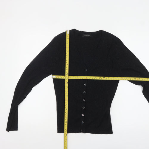 Sand Women's Black Silk Blend V-Neck Cardigan XL
