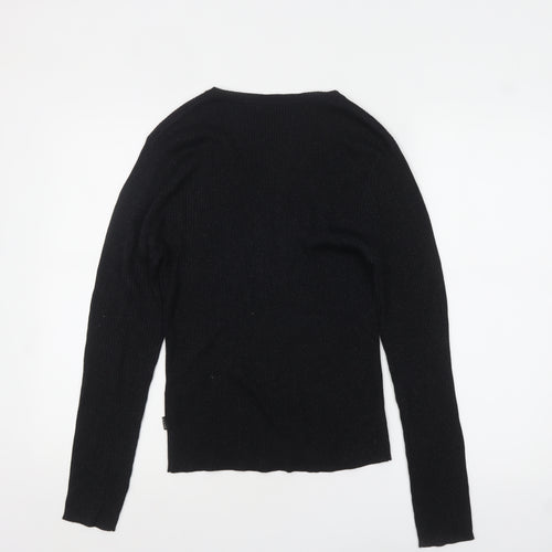 Sand Women's Black Silk Blend V-Neck Cardigan XL