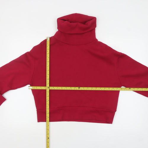 ZARA Womens Red Long Sleeve High Neck Pullover Sweatshirt Size S