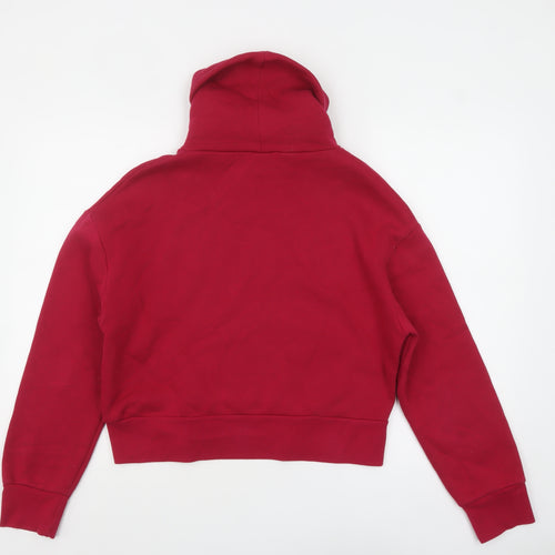 ZARA Womens Red Long Sleeve High Neck Pullover Sweatshirt Size S