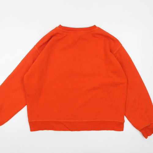 H&M Women Orange Paris Pullover Sweatshirt Size Small Casual