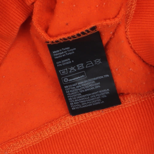 H&M Women Orange Paris Pullover Sweatshirt Size Small Casual