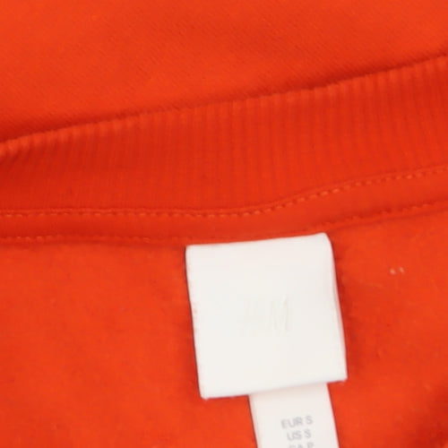 H&M Women Orange Paris Pullover Sweatshirt Size Small Casual