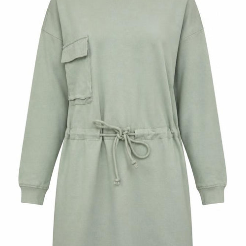 Missguided Women’s Green Long Sleeve Belted T-Shirt Dress UK 8