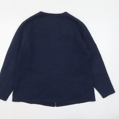 Tulchan Women's Blue Quilted Cotton Zip Jacket Size 18