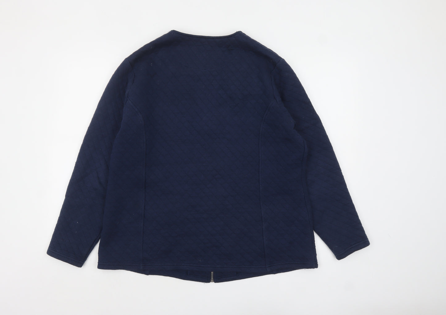 Tulchan Women's Blue Quilted Cotton Zip Jacket Size 18