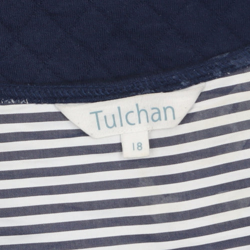 Tulchan Women's Blue Quilted Cotton Zip Jacket Size 18