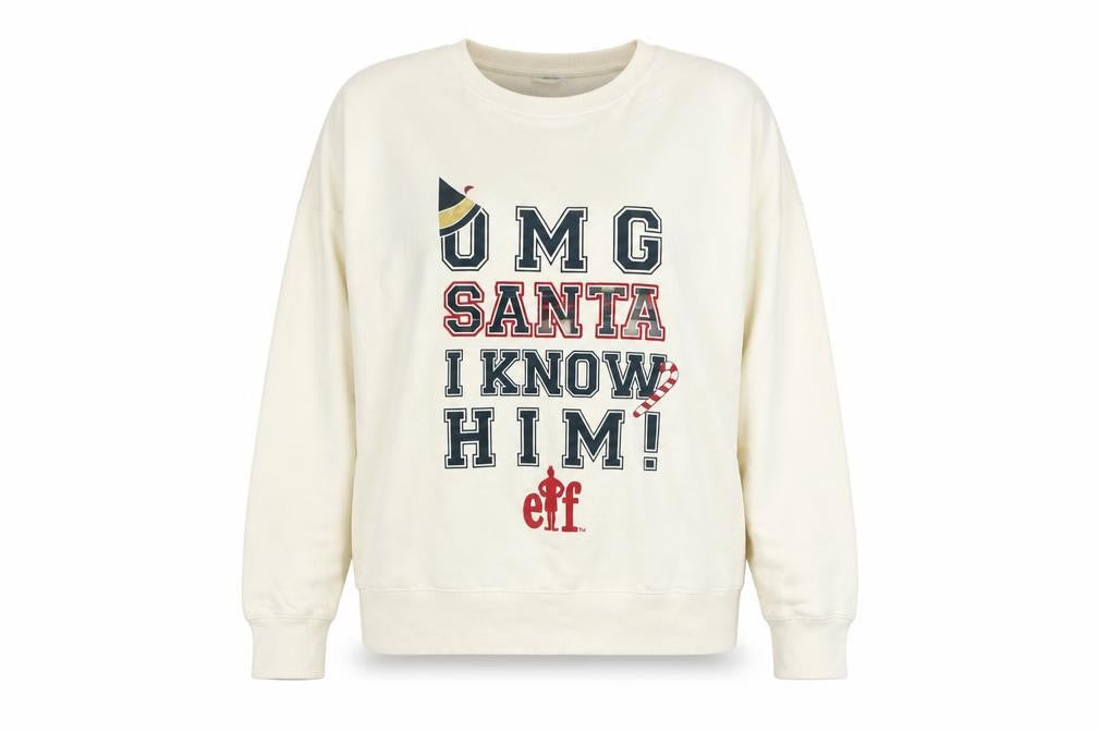 Marks and Spencer Women Ivory Elf Christmas Graphic Sweatshirt Size 20