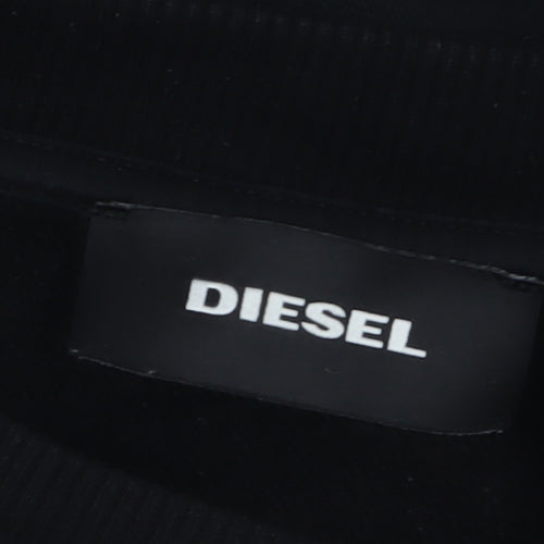 Diesel Men's Black Graphic Logo Pullover Sweatshirt Size M
