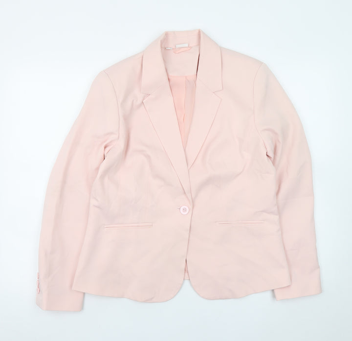 Bodyflirt Women's Pink Blazer Jacket Size 16 Classic Single-Breasted