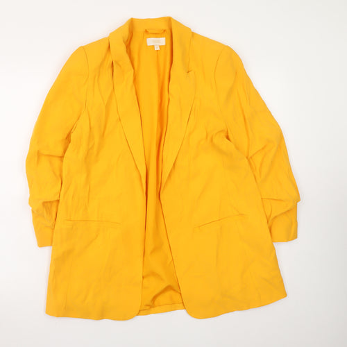 Next Women’s Yellow Blazer Jacket UK 12 Regular Lined Viscose Blend
