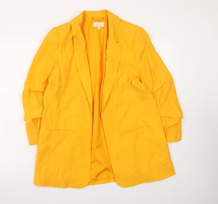 Next Women’s Yellow Blazer Jacket UK 12 Regular Lined Viscose Blend