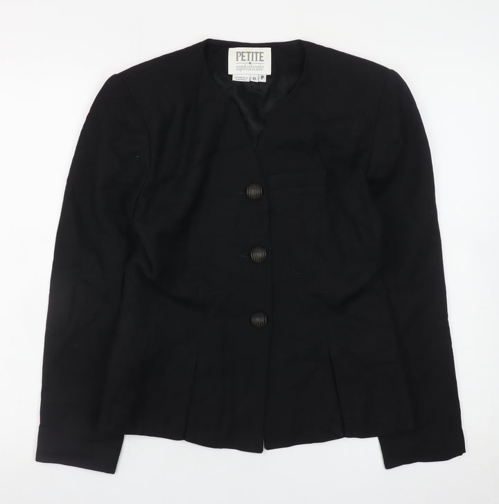 Petite Sophisticate Women's Black Petite Classic Blazer Jacket Size P