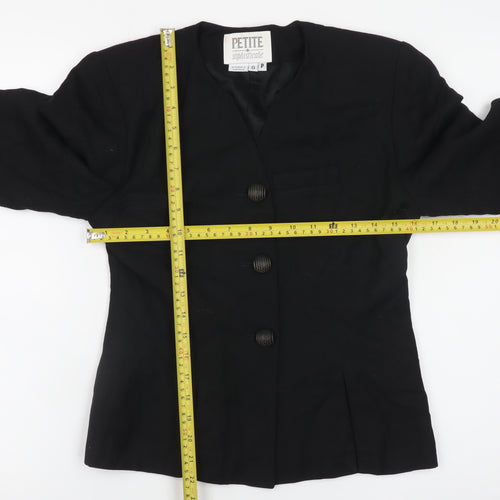 Petite Sophisticate Women's Black Petite Classic Blazer Jacket Size P