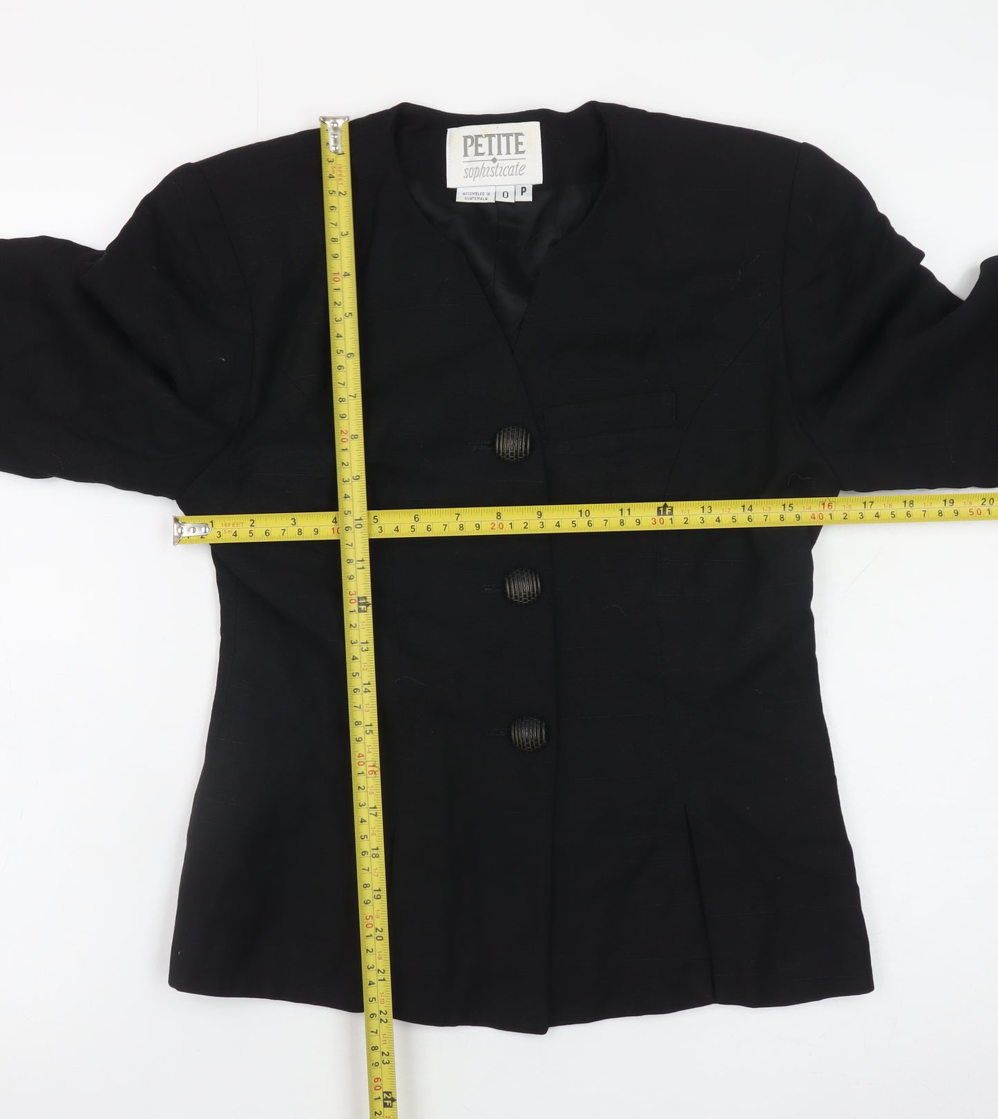 Petite Sophisticate Women's Black Petite Classic Blazer Jacket Size P