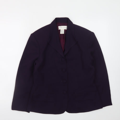 Casual Corner Women's Purple Blazer Size 10 Classic Lined Jacket