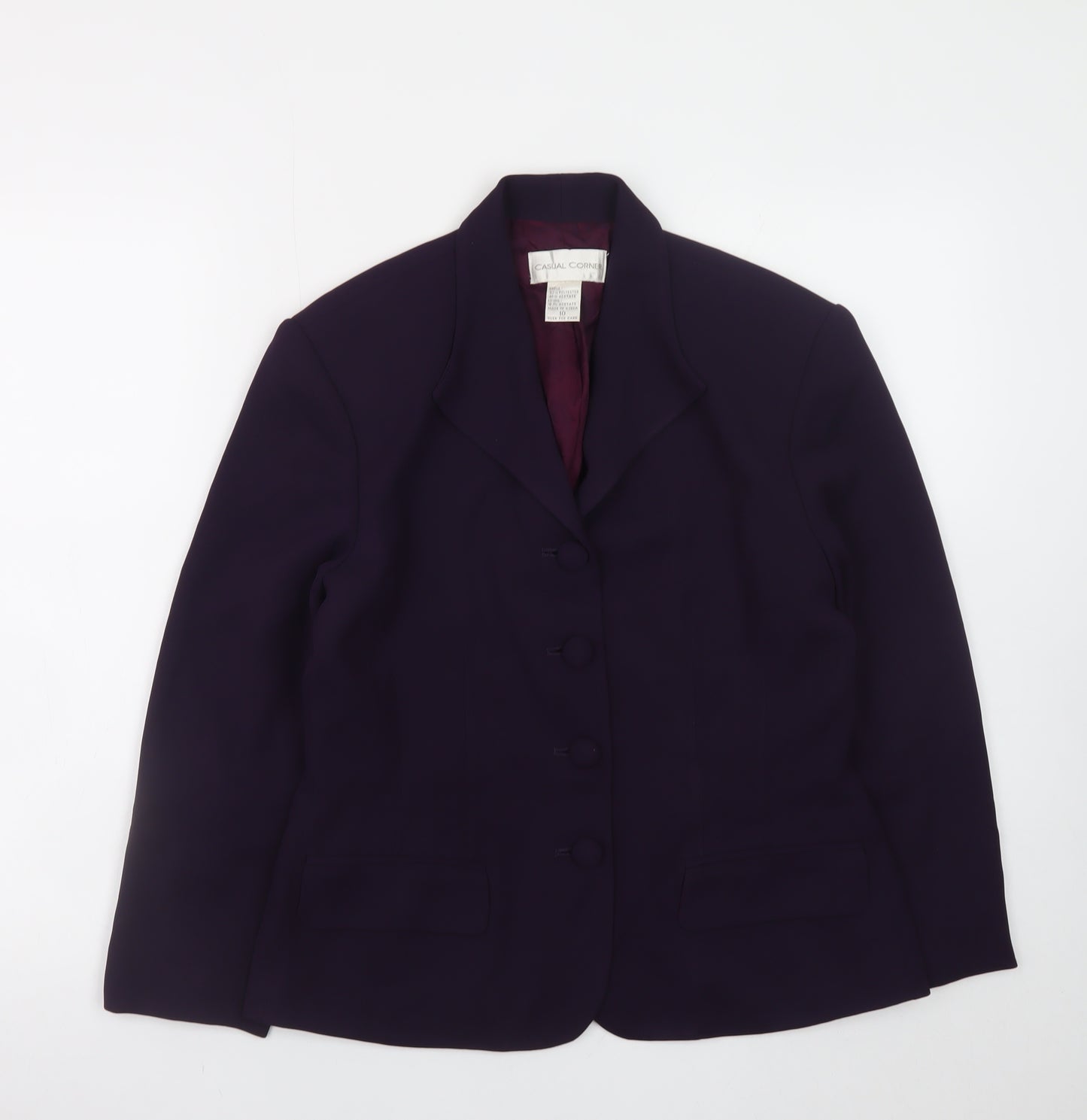 Casual Corner Women's Purple Blazer Size 10 Classic Lined Jacket