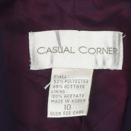 Casual Corner Women's Purple Blazer Size 10 Classic Lined Jacket