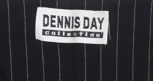 Dennis Day Collection Women's Black Pinstripe Sleeveless V-Neck Blouse Size 12