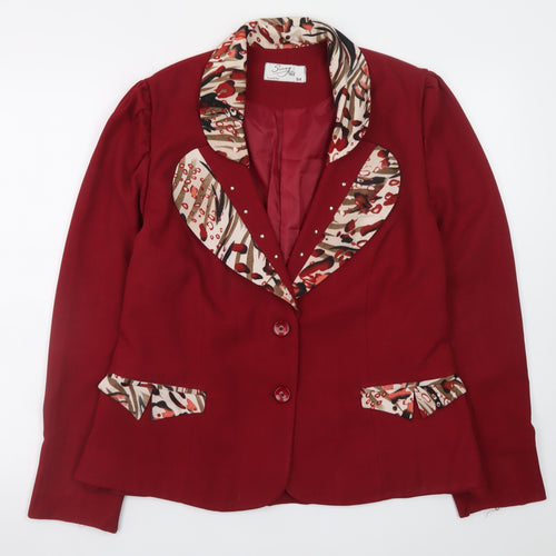 Siny Tex Women's Red Blazer Jacket Size 26 Formal Lined