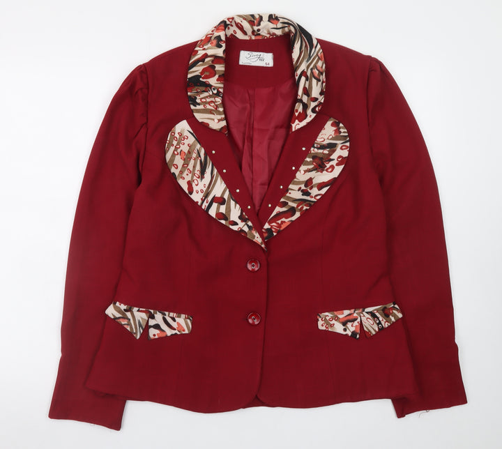 Siny Tex Women's Red Blazer Jacket Size 26 Formal Lined