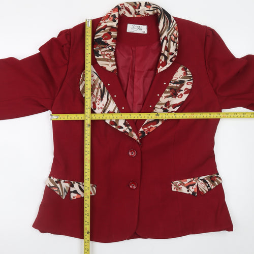 Siny Tex Women's Red Blazer Jacket Size 26 Formal Lined