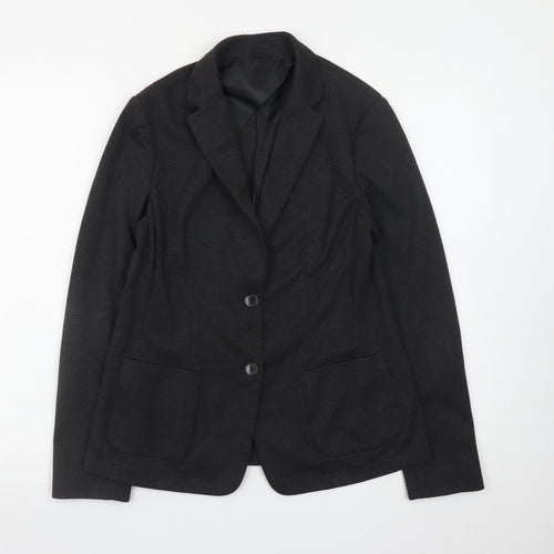Uniqlo Women's Black L Blazer Jacket Polyester Blend Lined