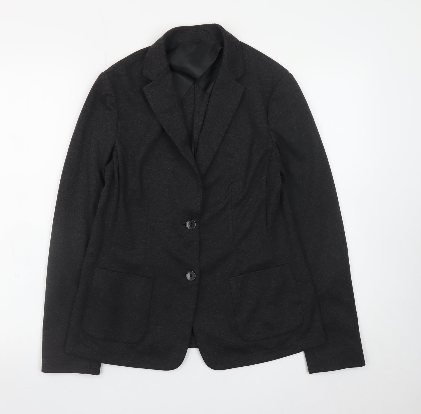 Uniqlo Women's Black L Blazer Jacket Polyester Blend Lined