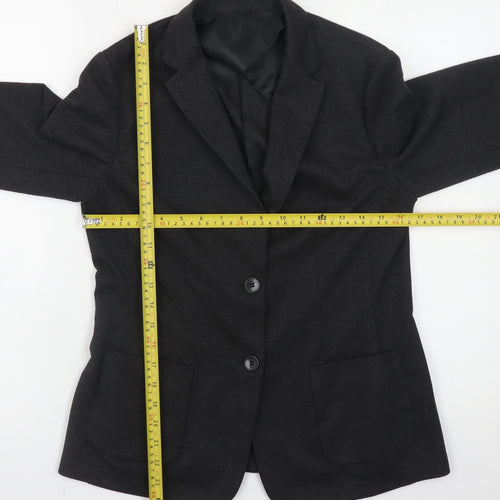 Uniqlo Women's Black L Blazer Jacket Polyester Blend Lined