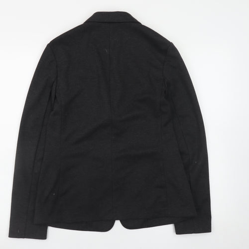 Uniqlo Women's Black L Blazer Jacket Polyester Blend Lined