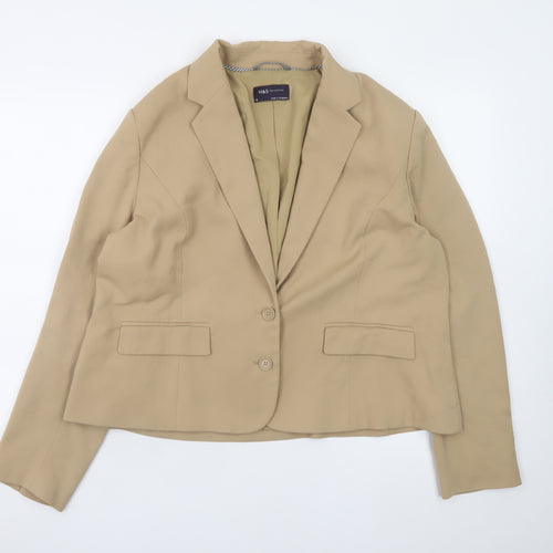 Marks and Spencer Women Beige Size 20 Classic Blazer Jacket