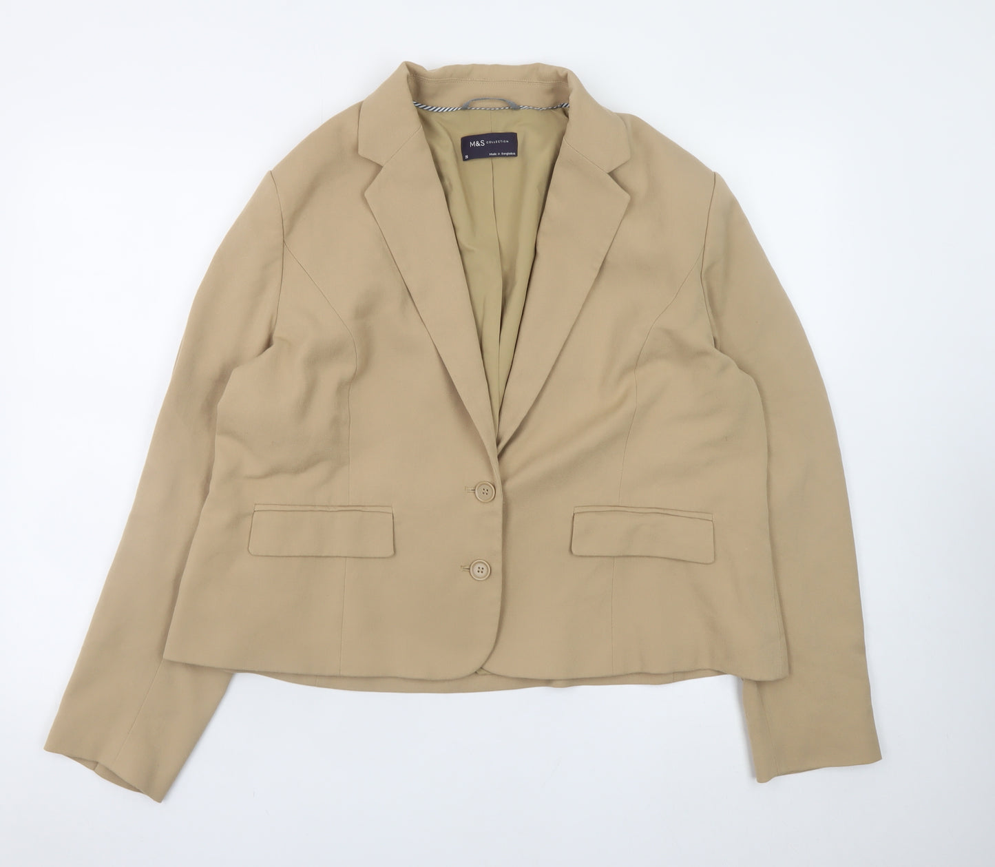 Marks and Spencer Women Beige Size 20 Classic Blazer Jacket