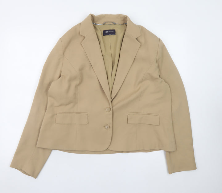 Marks and Spencer Women Beige Size 20 Classic Blazer Jacket